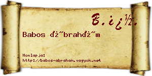 Babos Ábrahám névjegykártya